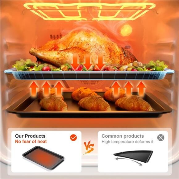 Ceramic Baking Sheet Pan Set, Cookie Sheet for Oven, Bakeware Sets with Grip - Picture 2 of 7